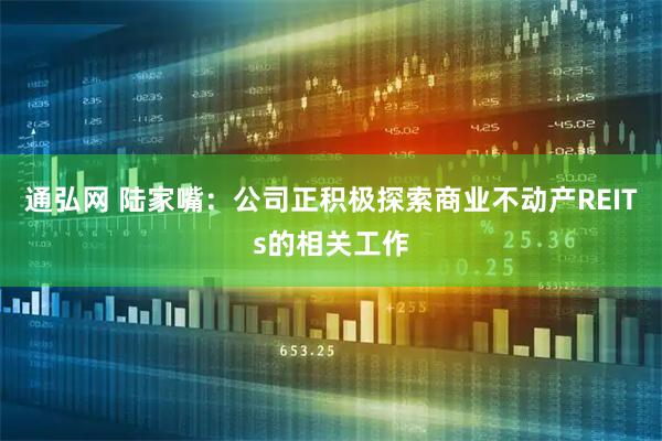 通弘网 陆家嘴：公司正积极探索商业不动产REITs的相关工作